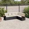 vidaXL Salon de jardin 6 pcs avec coussins noir r&eacute;sine tress&eacute;e