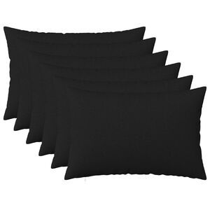 vidaXL Housse de coussin 6 pc HEERLEN Noir 30 x 50 cm Tissu