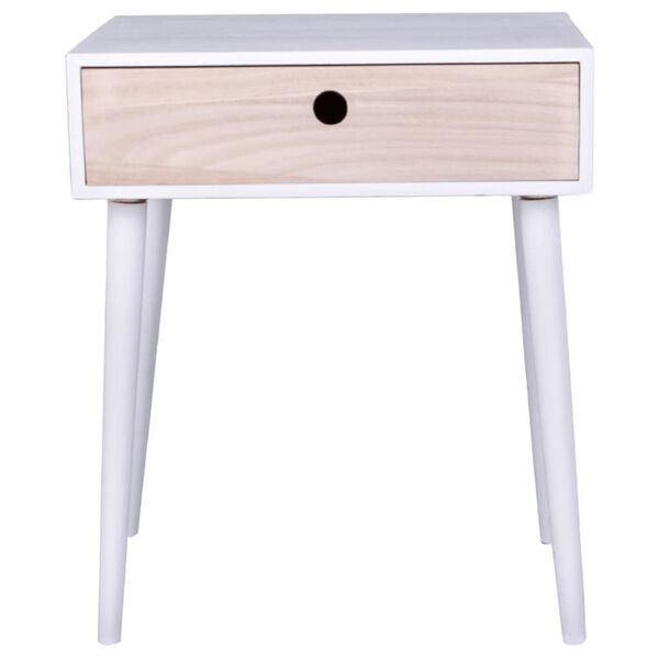 House Nordic Table de chevet Annemie Blanc et naturel