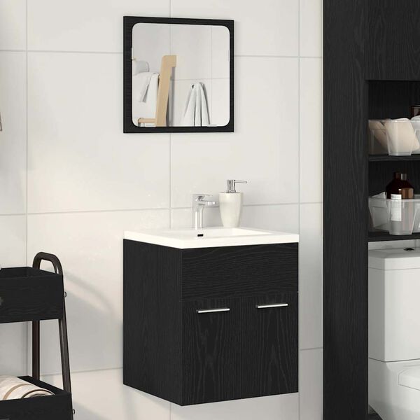 vidaXL Ensemble de meubles salle de bain 2 pcs ch&ecirc;ne noir