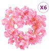 vidaXL Guirlandes de fleurs 6 pcs rose fonc&eacute; 180 cm