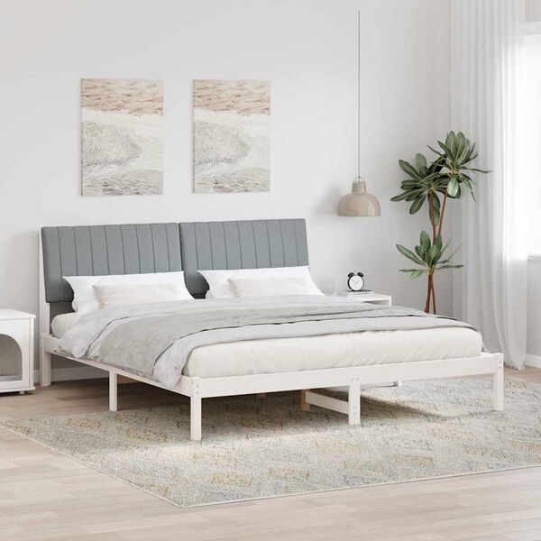vidaXL Cadre de lit Gris clair 180 x 200 cm Pin massif