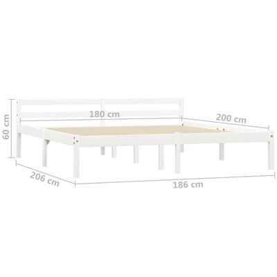 vidaXL Cadre de lit sans matelas blanc bois massif de pin 180x200 cm