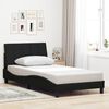 vidaXL Cadre de lit sans matelas Hanko noir 100x200 cm tissu