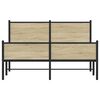 vidaXL Cadre de lit en m&eacute;tal sans matelas ch&ecirc;ne sonoma 150x200 cm