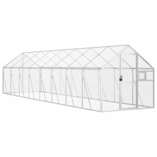 vidaXL Voli&egrave;re argent&eacute; 1,79x8x1,85 m aluminium