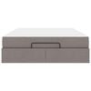 vidaXL Cadre de lit avec matelas avec matelas 2 pcs Taupe tissu
