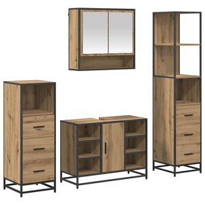 vidaXL Ensemble de mobilier de salle de bain 4 pc Ch&ecirc;ne artisanal