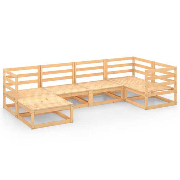 vidaXL Salon de jardin 6 pcs Bois de pin massif