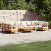 vidaXL Salon de jardin avec coussins 8 pcs bois massif d'acacia