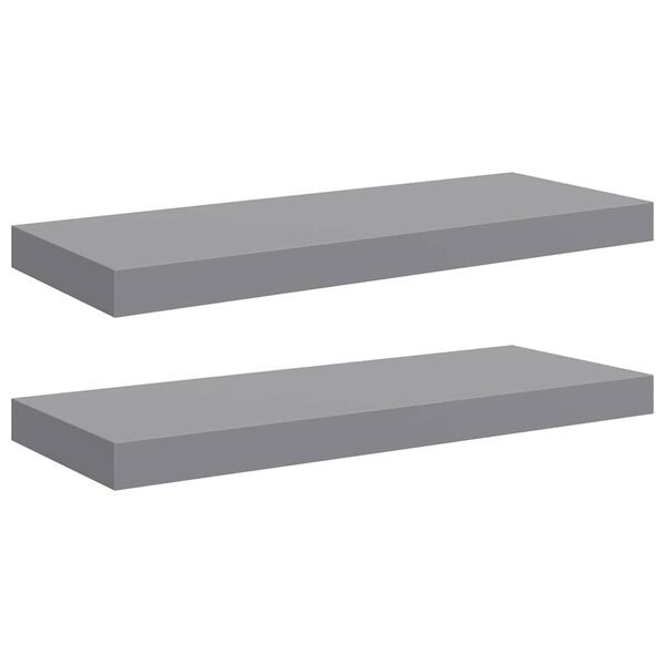vidaXL &Eacute;tag&egrave;res murales flottantes 2 pcs Gris 60x23,5x3,8 cm MDF