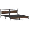vidaXL Cadre de lit en m&eacute;tal sans matelas ch&ecirc;ne marron 200x200 cm