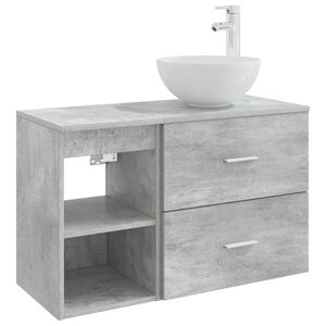 vidaXL Ensemble de mobilier de salle de bain 2 pcs Gris b&eacute;ton