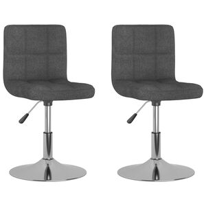 vidaXL Chaises pivotantes &agrave; manger lot de 2 gris fonc&eacute; tissu