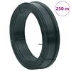 vidaXL Fil de liaison de cl&ocirc;ture 250 m 0,9/1,4 mm Acier Vert noir&acirc;tre
