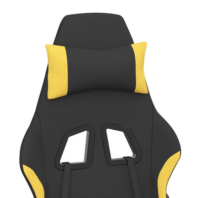 vidaXL Chaise de jeu de massage avec repose-pied Noir et jaune Tissu