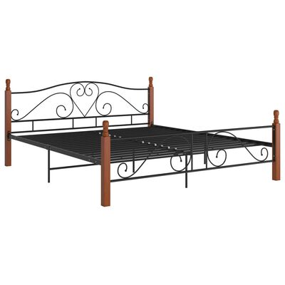 vidaXL Cadre de lit sans matelas noir métal 180x200 cm