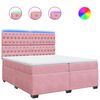 vidaXL Sommier &agrave; lattes de lit avec matelas Rose 200x200 cm Velours