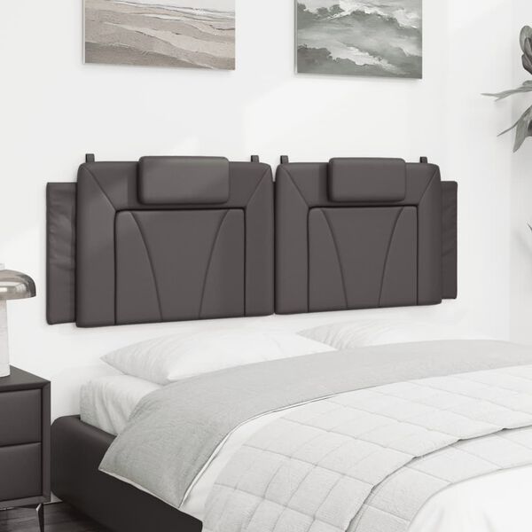 vidaXL Coussin de t&ecirc;te de lit Viana gris 160 cm similicuir