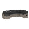 vidaXL Salon de jardin 8 pcs avec coussins gris r&eacute;sine tress&eacute;e