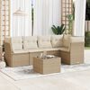 vidaXL Salon de jardin avec coussins 6 pcs beige r&eacute;sine tress&eacute;e