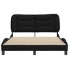 vidaXL Cadre de lit sans matelas Hvar noir 140x200 cm tissu