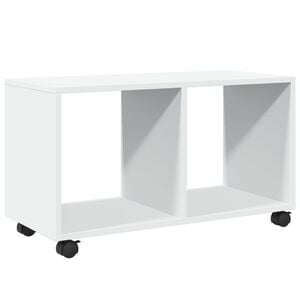 vidaXL Armoire &agrave; roulettes blanc 72x33x42,5 cm bois d'ing&eacute;nierie