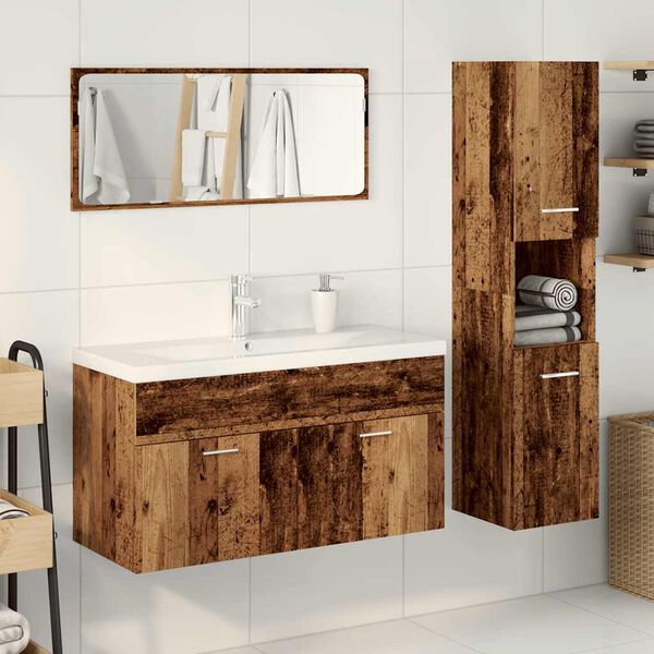 vidaXL Ensemble de meubles salle de bain 4 pcs bois d'ing&eacute;nierie