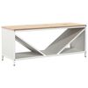 vidaXL &Eacute;tag&egrave;re &agrave; bois de chauffage avec plateau en bois blanc