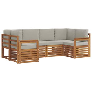 vidaXL Ensemble de canap&eacute;s d'ext&eacute;rieur 6 pc Gris Naturel et Clair