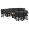 vidaXL Ensemble de canap&eacute; de jardin 9 pc Noir et Gris fonc&eacute; polyrotin