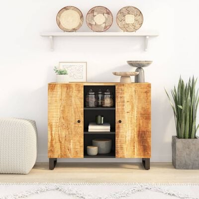 vidaXL Buffet avec 2 portes 90x33x75 cm bois massif de manguier