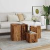vidaXL Tables d'appoint 3 pcs vieux bois bois d'ingénierie