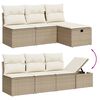vidaXL Salon de jardin avec coussins 9 pcs beige r&eacute;sine tress&eacute;e