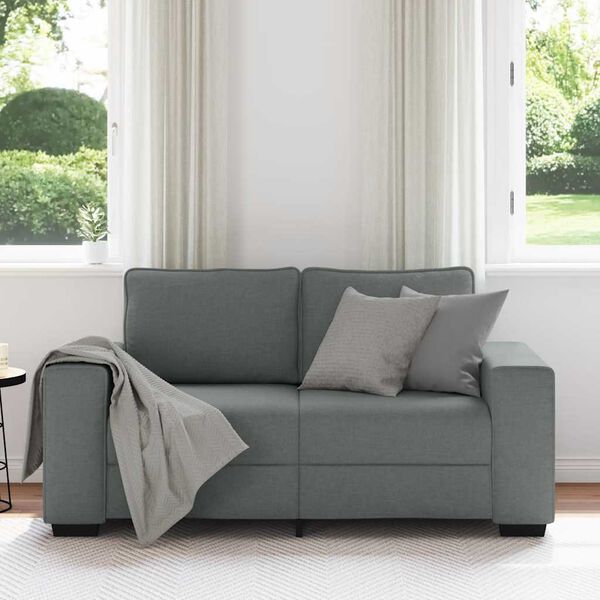 vidaXL Canap&eacute; &agrave; 2 places gris fonc&eacute; 160x77x82 cm tissu