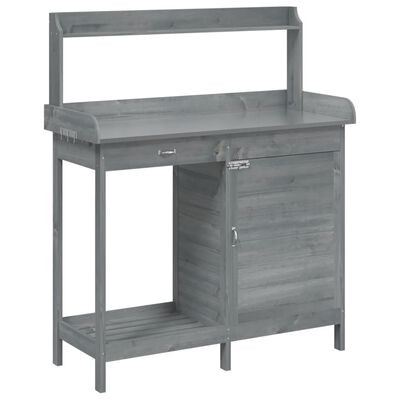 vidaXL Table de rempotage avec armoire gris bois massif de sapin