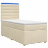 vidaXL Lit boxspring avec matelas Cr&egrave;me 80 x 200 cm Tissu