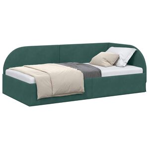 vidaXL Cadre de lit d'angle Vert fonc&eacute; 90 x 200 cm Velours