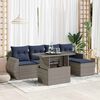 vidaXL Salon de jardin avec coussins 6 pcs gris r&eacute;sine tress&eacute;e acacia