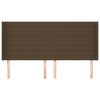 vidaXL T&ecirc;te de lit avec oreilles Marron fonc&eacute; 203x16x118/128 cm Tissu