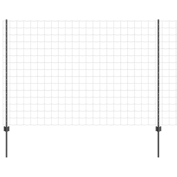 vidaXL Cl&ocirc;ture avec poteau Gris 1,5 x 10 m Acier