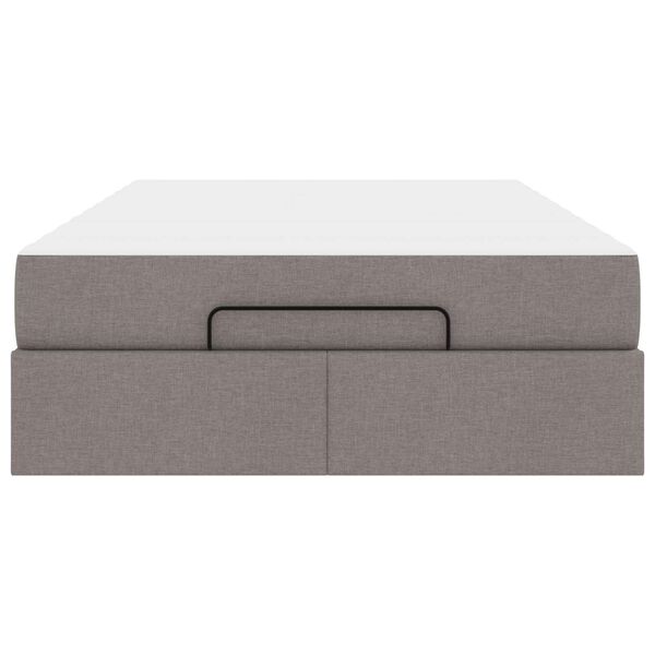 vidaXL Cadre de lit avec matelas avec matelas 2 pcs Taupe tissu