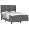 vidaXL Lit &agrave; ressorts avec matelas Gris fonc&eacute; 190 x 140 cm tissu