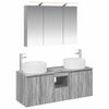 vidaXL Ensemble d'armoire de salle de bain 4 pcs Sonoma gris
