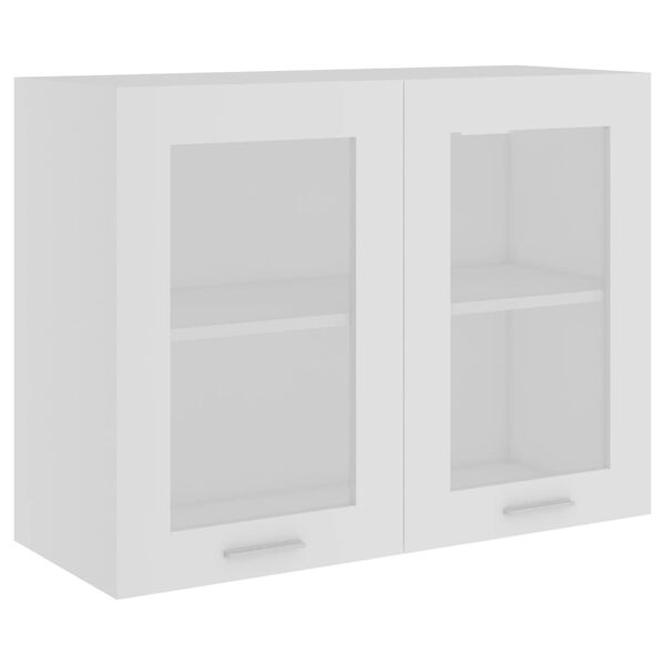 vidaXL Vitrine suspendue "Lyon" Blanc 80 x 31 x 60 cm Bois d'ing&eacute;nierie