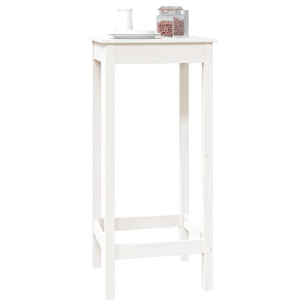 vidaXL Table de bar blanc 50x50x110 cm bois massif de pin