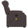 vidaXL Fauteuil inclinable de massage Marron fonc&eacute; Tissu