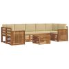 vidaXL Ensemble de canap&eacute;s d'ext&eacute;rieur 8 pc Naturel et Beige