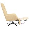 vidaXL Chaise de relaxation avec repose-pied Blanc cr&egrave;me Velours
