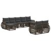 vidaXL Ensemble de canap&eacute; de jardin 9 pcs Gris et Gris fonc&eacute; polyrotin